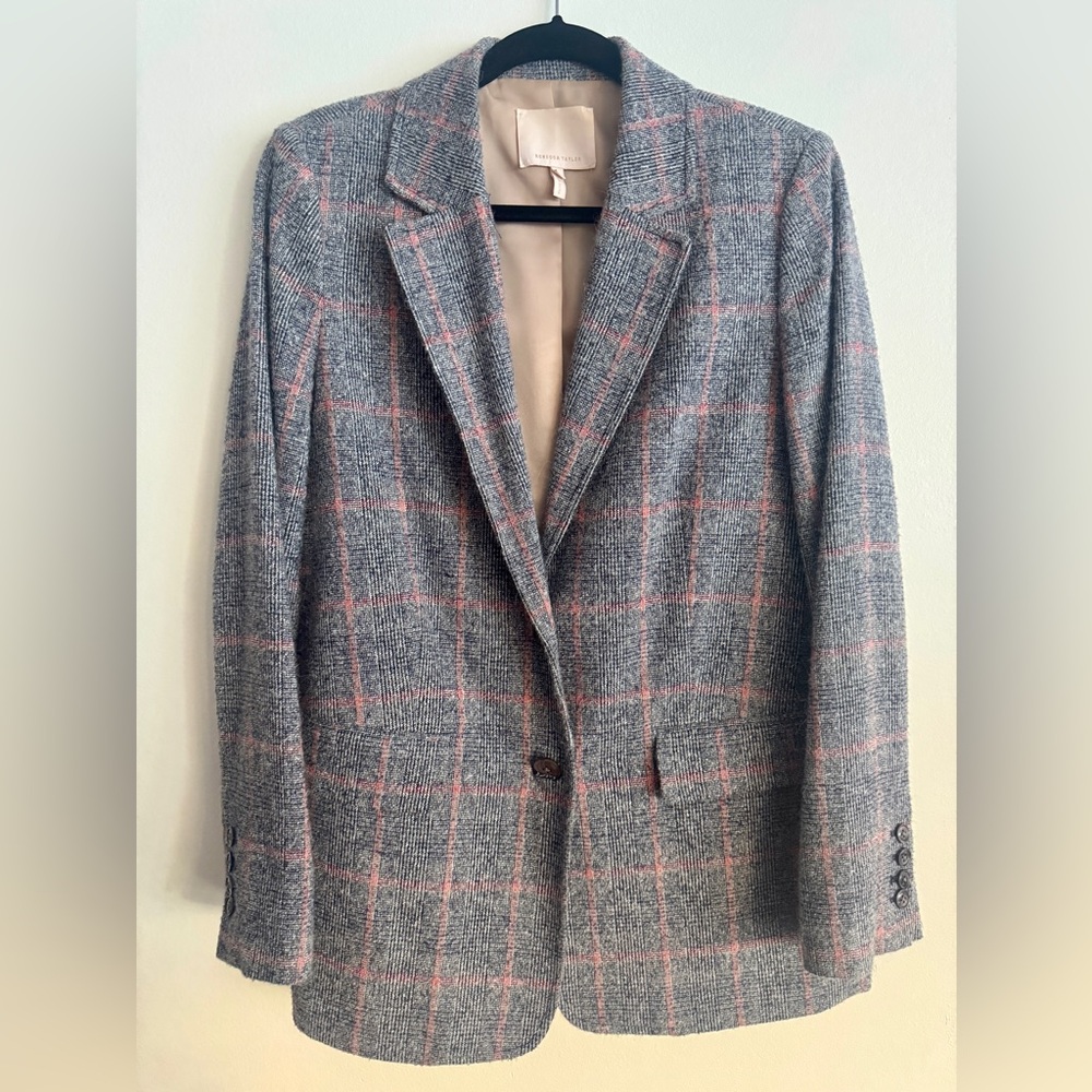 Rebecca Taylor Gray and Pink Checkered Blazer